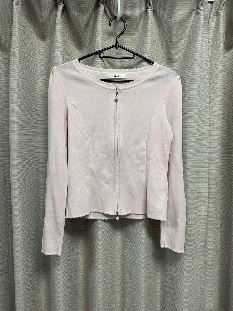 専用です‼️【超美品】Rene ダブルジップカーディガン　34 ブルー、ピンク