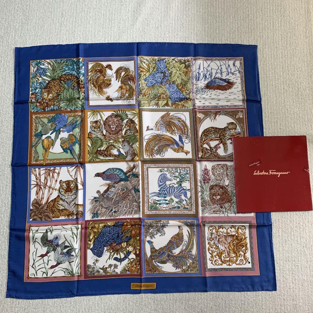 サルヴァトーレフェラガモ スカーフ 大判86×86未使用品 | docecuidado