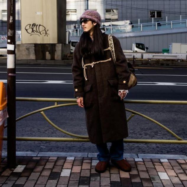 MACKINTOSH ライトグレー ダッフルコート フード付き（ウール混