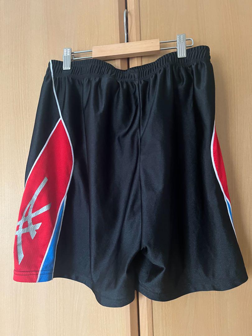国体　asics バレーボールパンツ Oサイズ 黒/赤/青