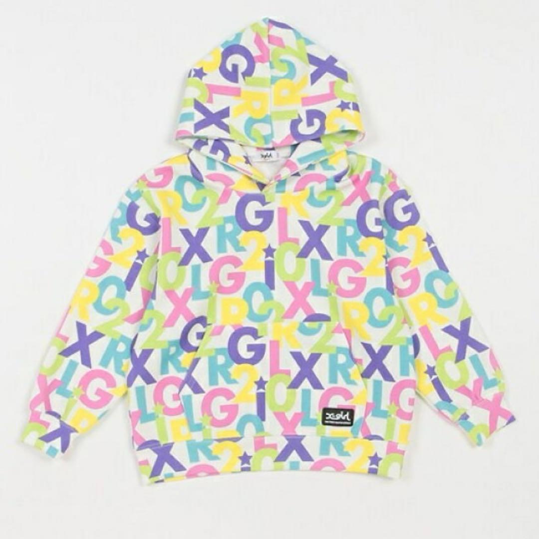 新品　エックスガール　ステージス(X-girl Stages) ロゴ総柄パーカ