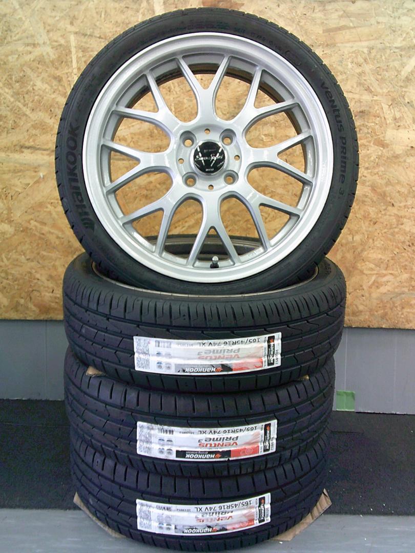 送料込★新品タイヤ付★ハンコック★165/45R16★ムーヴ、NBOX、ワゴンR