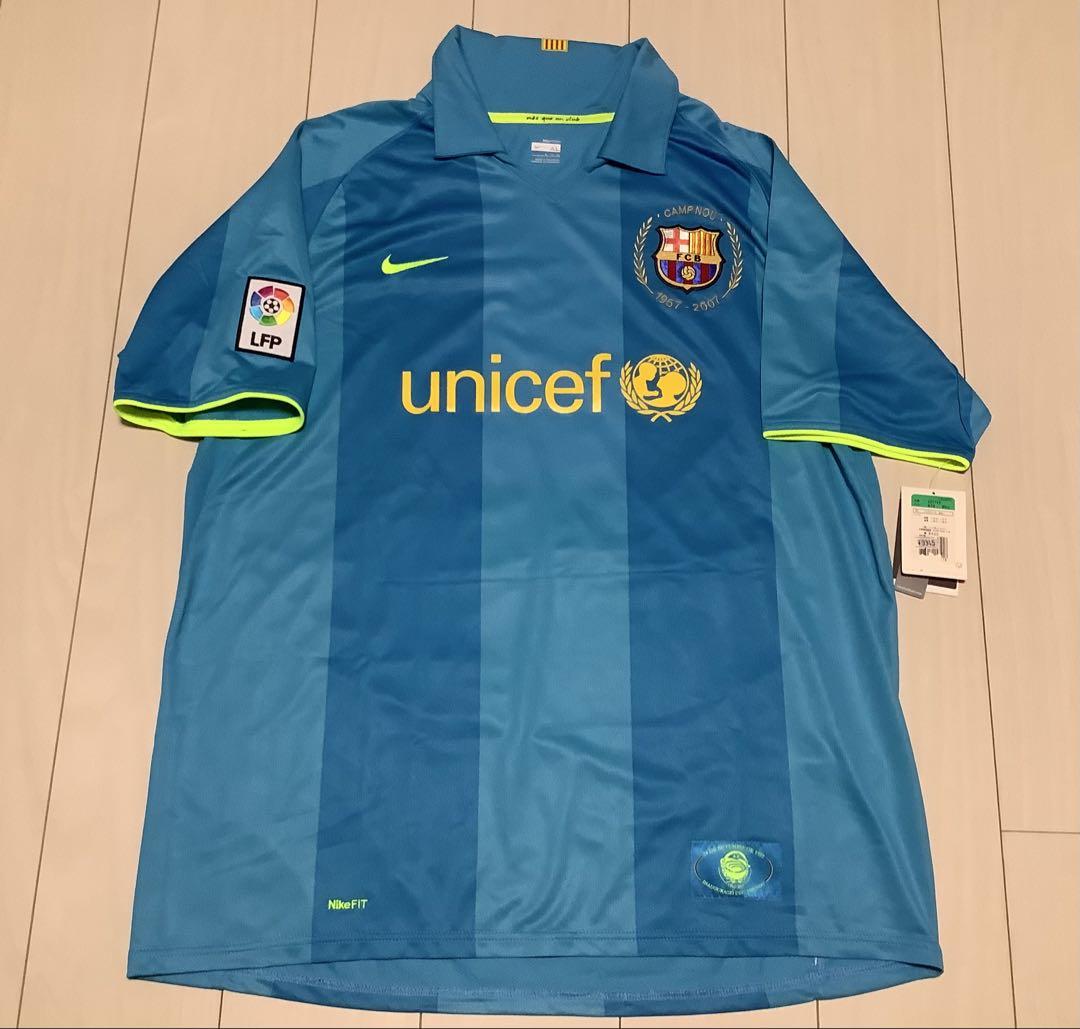 【希少】バルセロナ アウェイ カンプノウ50周年 サッカー ユニフォーム バルセロナ 07/08 メッシ アウェイ ユニフォーム 50周年 タグ付