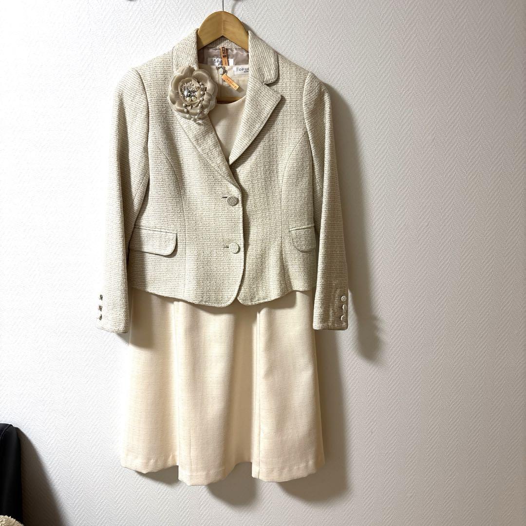 【美品】オフオン　ツイードワンピーススーツ　38 入学式に　翌日出荷！