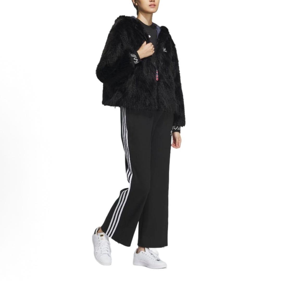 新品S Adidas レディース ボアジャケット ブラック IX4226 新品S Adidas レディース ボアジャケット ブラック IX4226