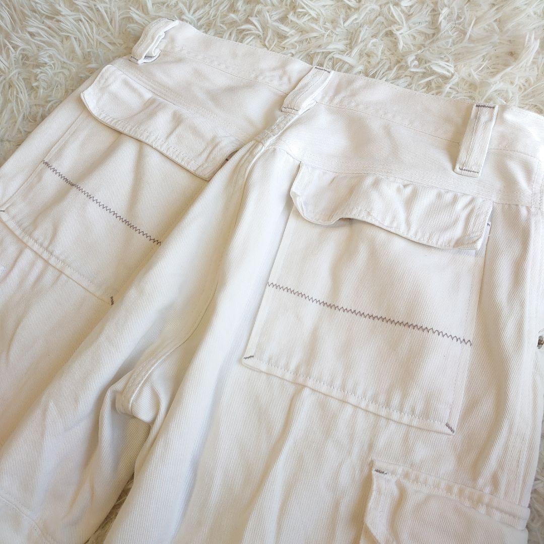 PIKO ピコ y2k ロゴ刺繍 カーゴパンツパンツ ホワイトデニム