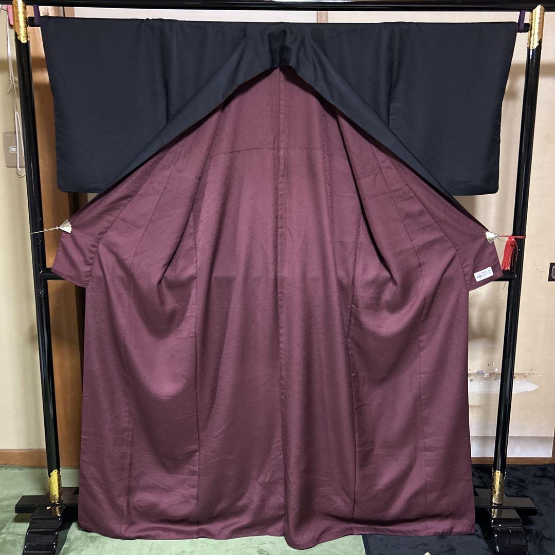 訪問着と色無地のリバーシブル着物フルセット4点　美品蘇州刺繍袋帯付き　裄70