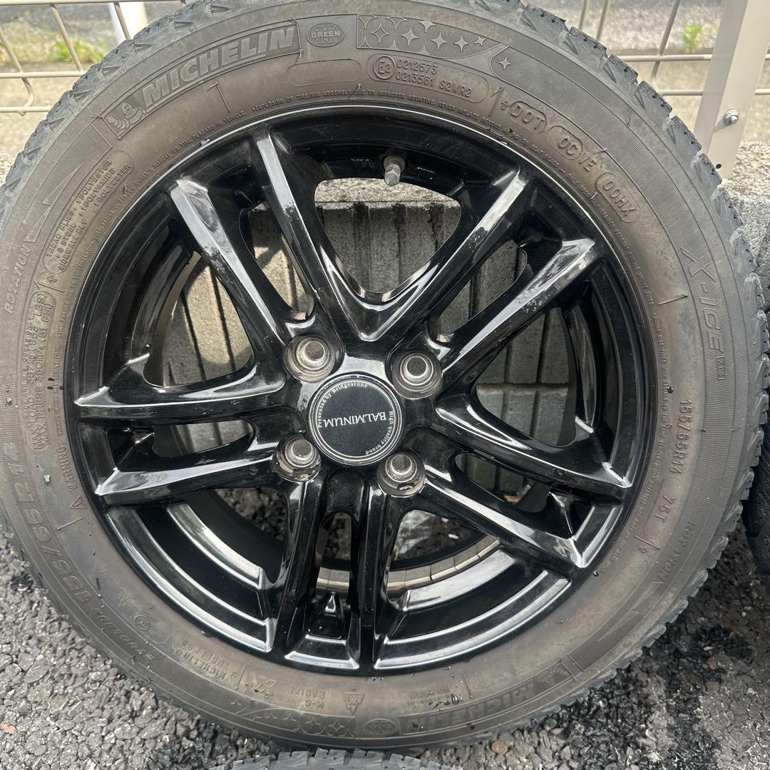 MICHELINスタッドレス 155/65 R14 ブラックホイール