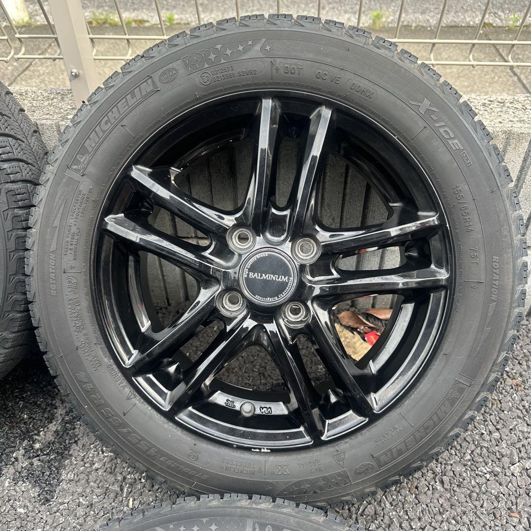 MICHELINスタッドレス 155/65 R14 ブラックホイール
