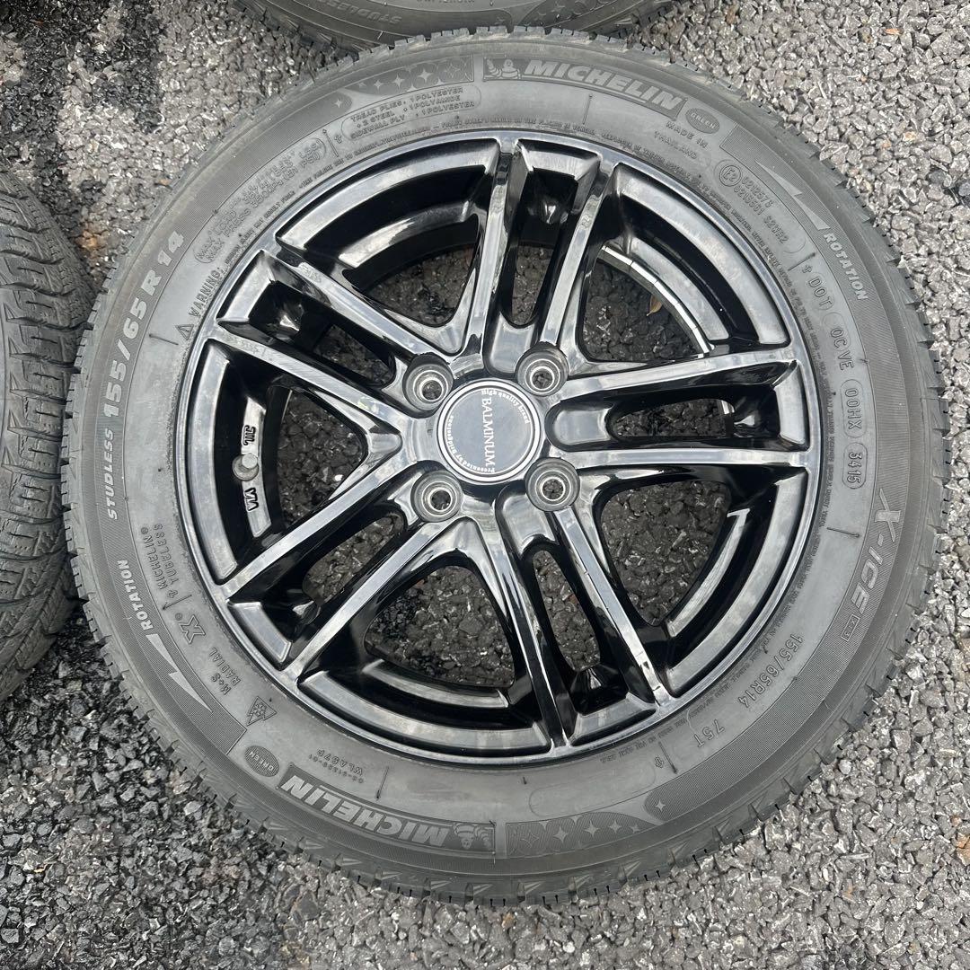 MICHELINスタッドレス 155/65 R14 ブラックホイール