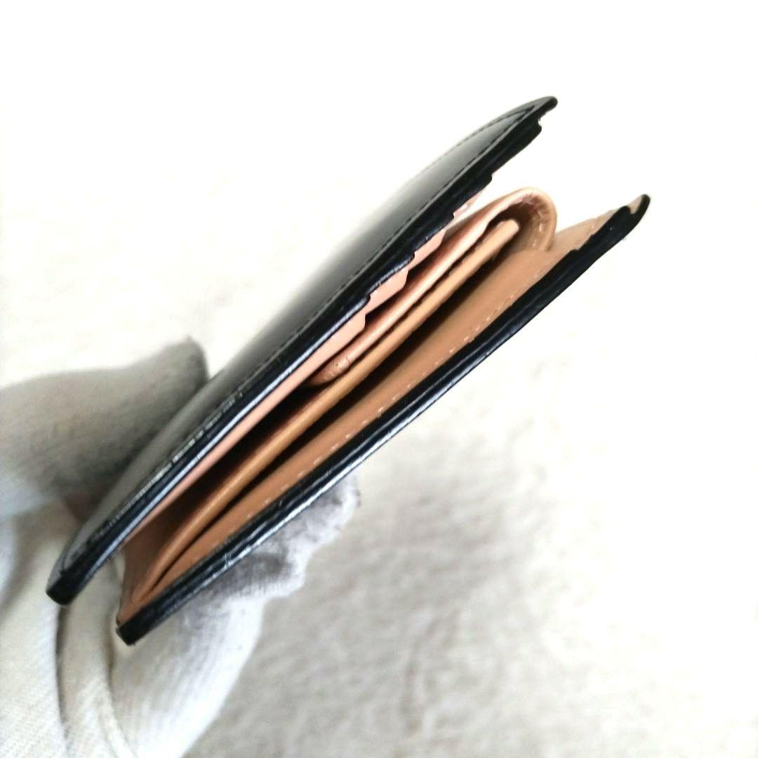 ココマイスター コードバン 馬革 ヌメ革 二つ折り財布 ブラック 美品