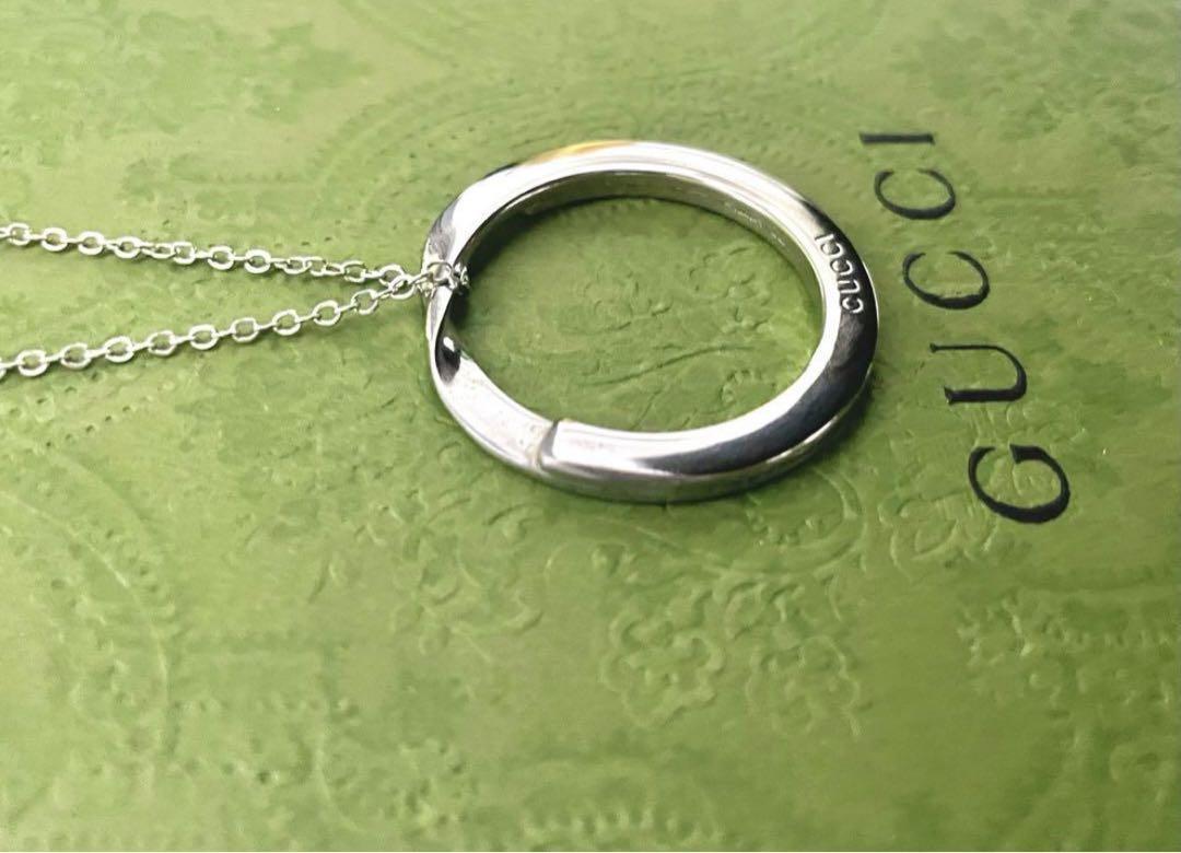 ★極美品　グッチ GUCCI リングチャームネックレス シルバー【確実正規品】