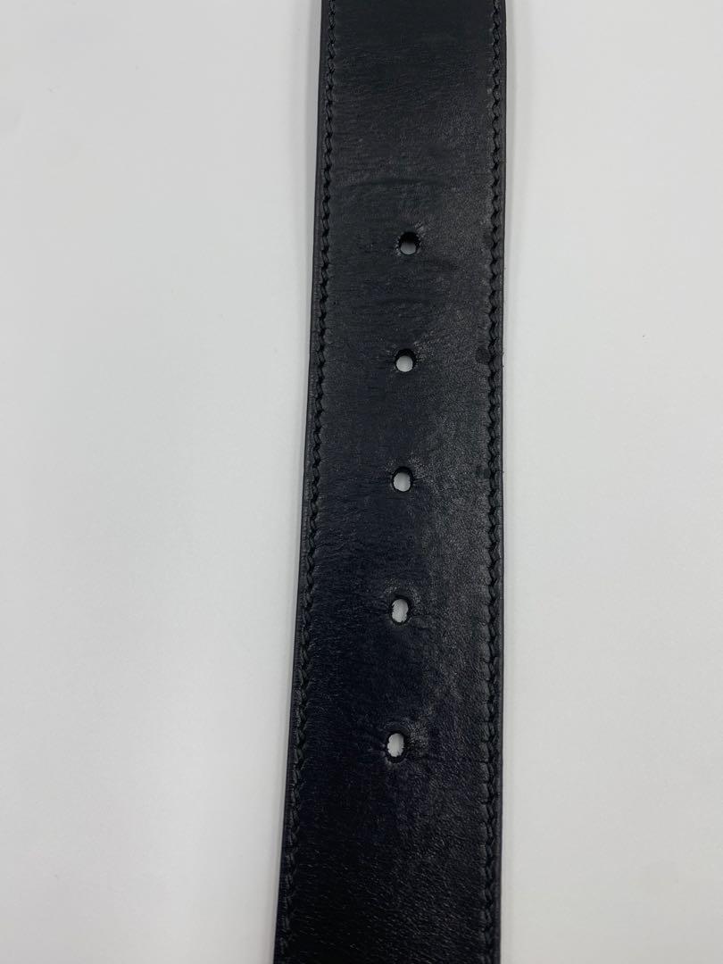 ‼️美品‼️グッチ ベルト インターロッキング シルバーバックル レザー ブラック 画像6
