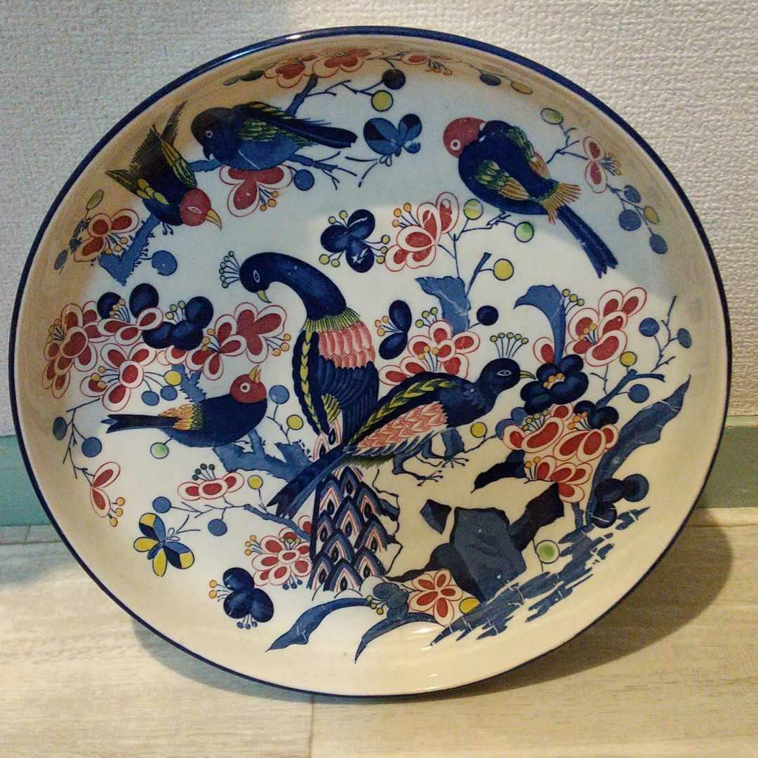 大皿 皿 上品 ！！ 祝い皿 柄付き 飾皿 色絵