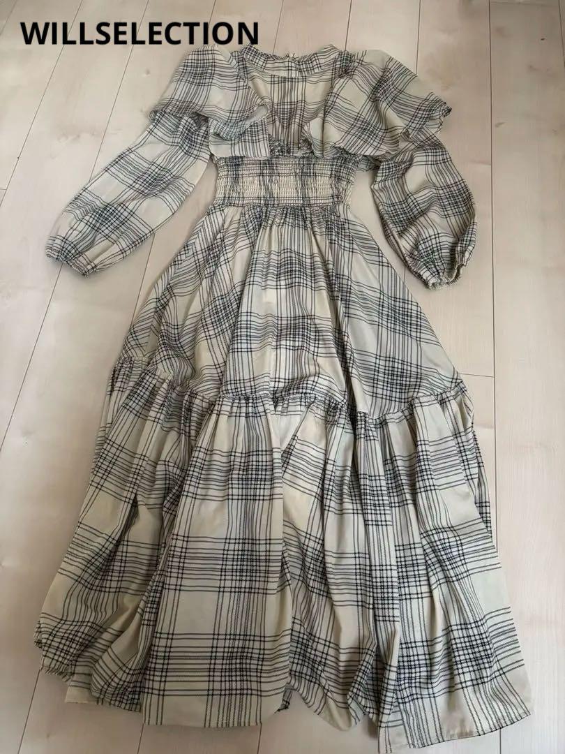 ウィルセレクション チェック柄ロングワンピース