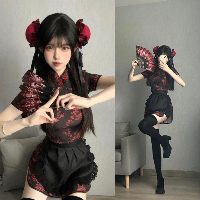 【コスプレ】チャイナワンピースドールメイド 即日発送】..天使界隈..チャイナワンピースドールメイド