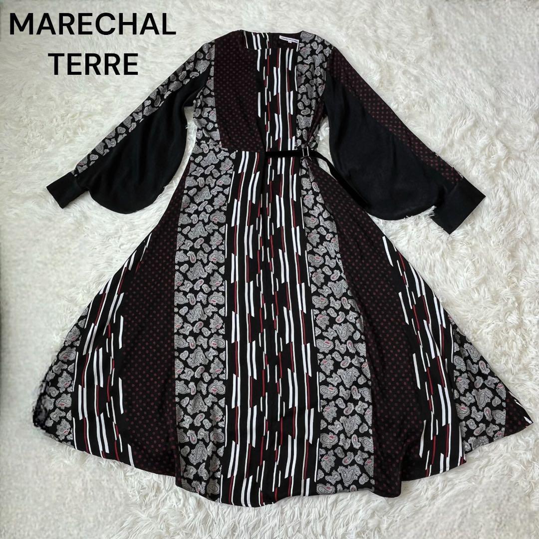 美品 長澤まさみ着用 MARECHAL マルシャルテル 総柄 ワンピース マキシ