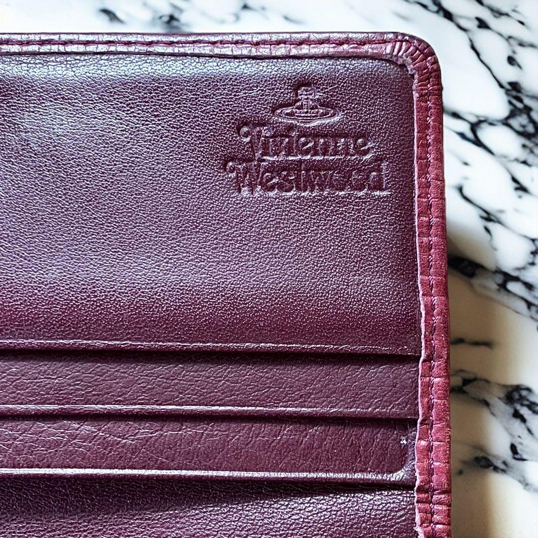◇Vivienne Westwood◇レザー長財布 オーブ 赤茶系 EC-117