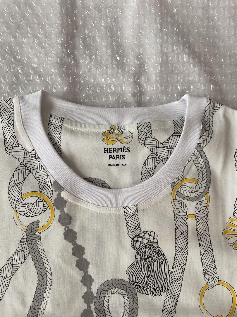 エルメス半袖 Tシャツ パルフロワ・リミックス 25AW 白 プリント