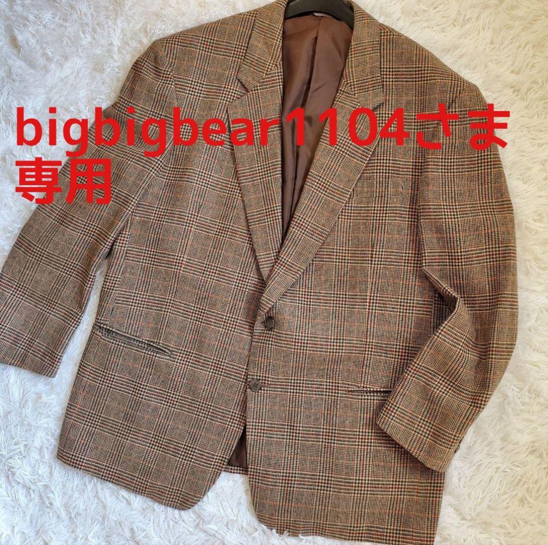 美品 D'URBAN ウール・カシミヤ混 ビッグサイズ ジャケット 千鳥柄 3L