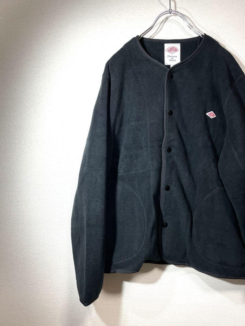 新品　DANTON ノーカラーフリース ジャケット　ブラック　42 即日発送