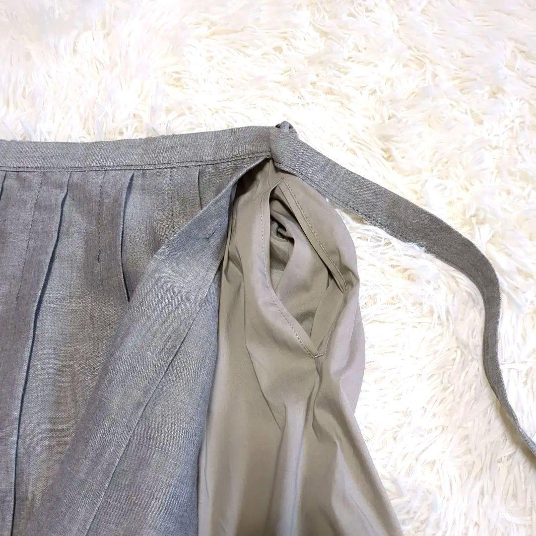 美品✨モラビト ロングスカート リネン混 プリーツ 巻きスカート