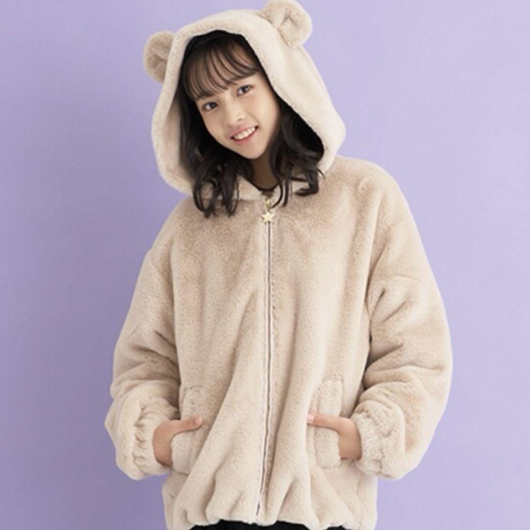 メゾピアノジュニア 耳つきファーブルゾン　160
