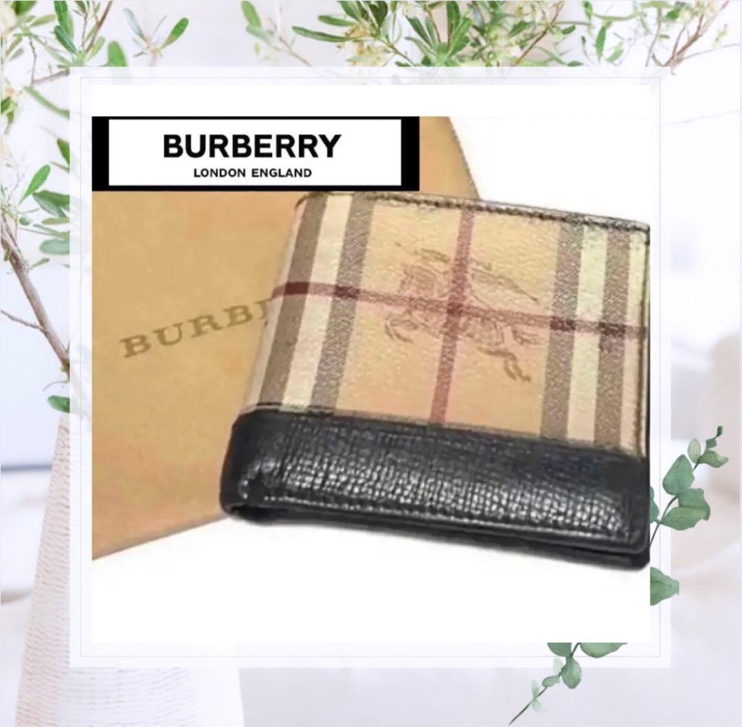 話題の行列 BURBERRY ゴードンバン ノバチェック 2つ折り財布
