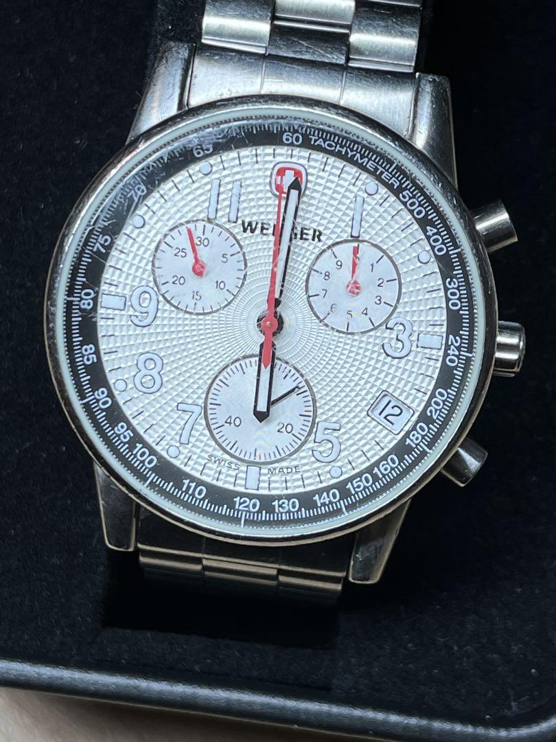WENGER クロノグラフ 7470X/T WR100m 純正ベルト 稼働品
