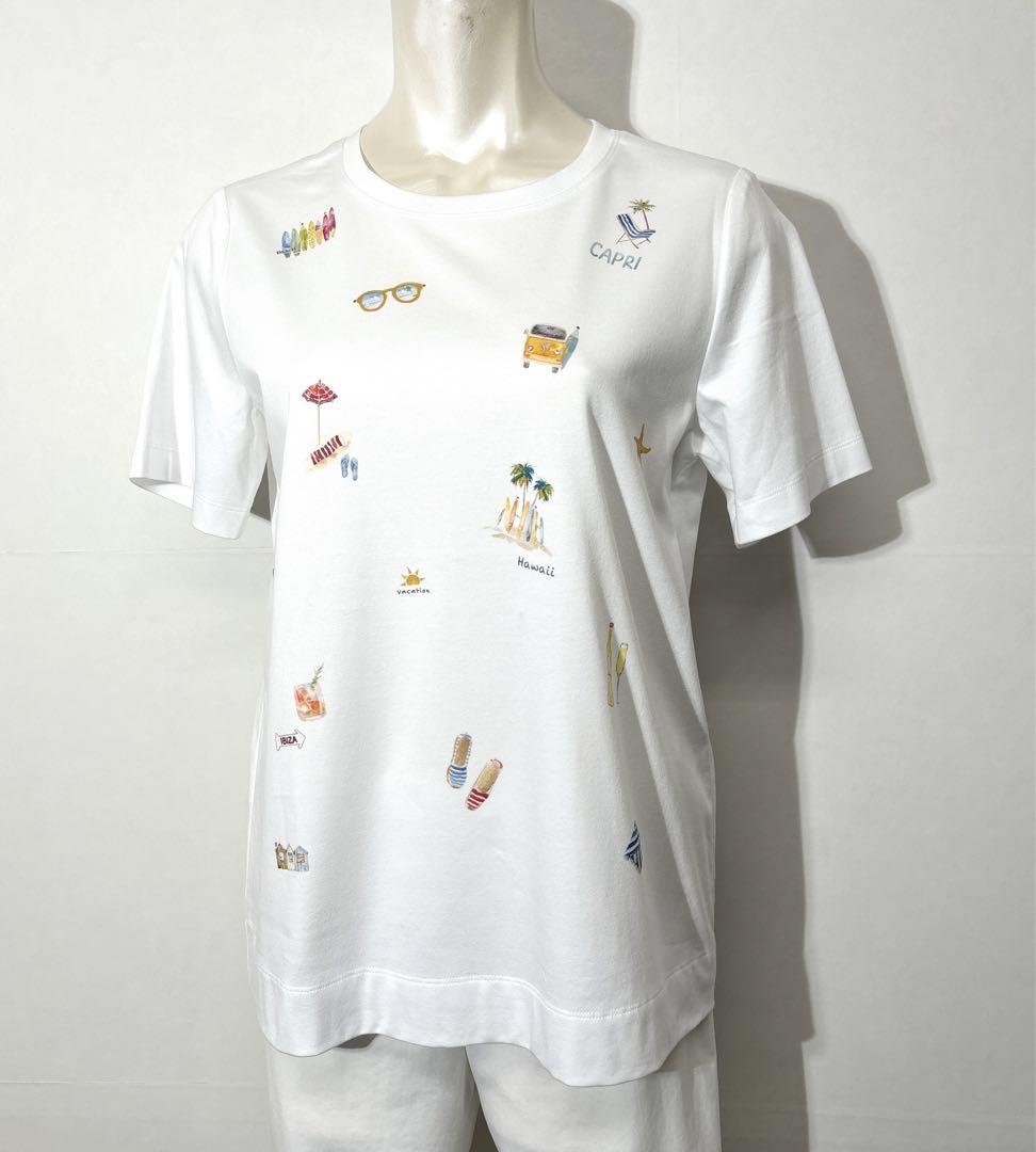 【新品】定価31,900円　レリアン　プリント半袖tシャツ リゾート　9号