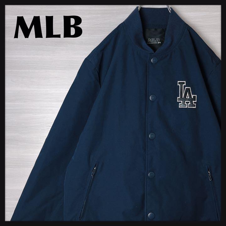 MLB LAドジャース スタジャン 美品 刺繍パッチ メンズ古着 L