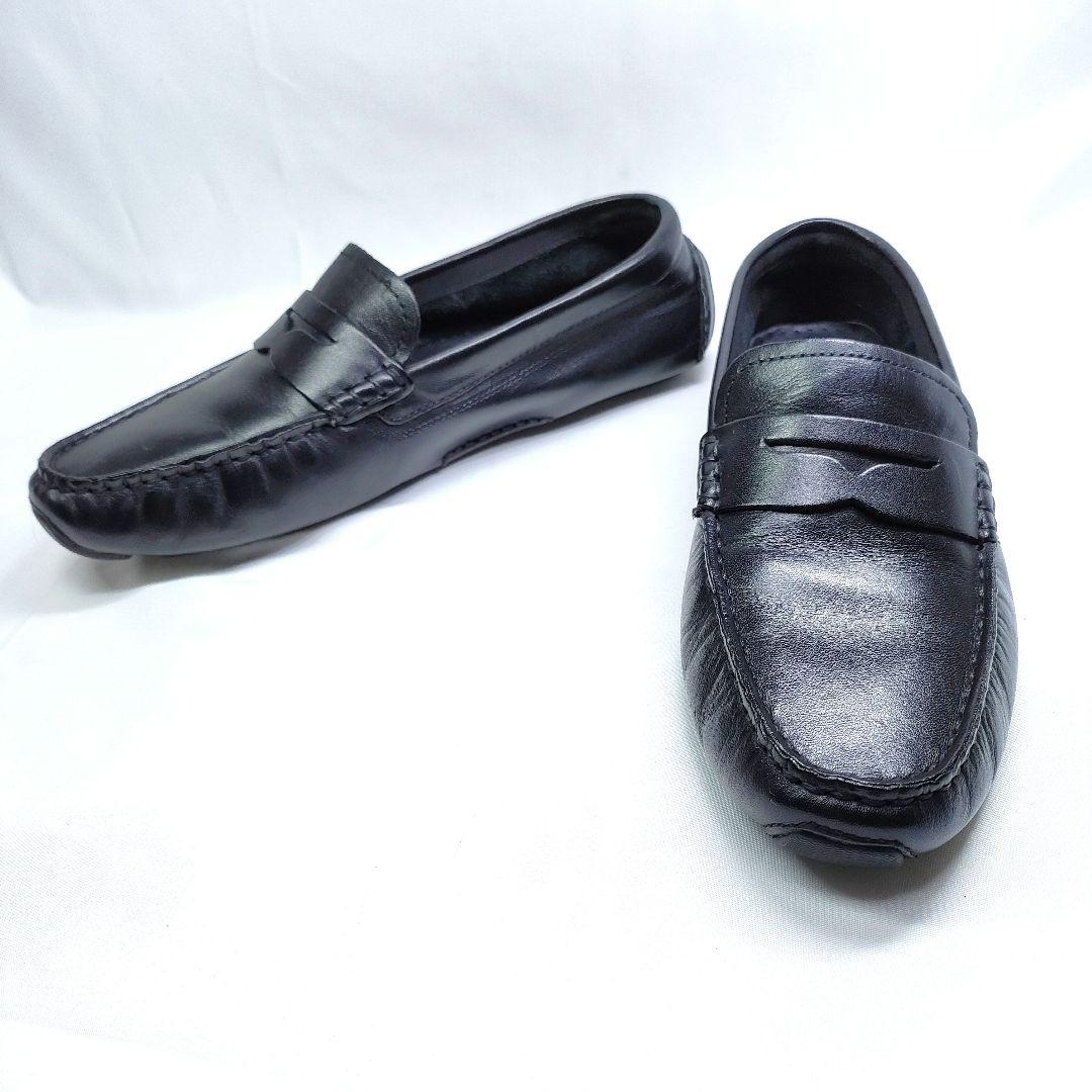COLE HAAN　コールハーン　5B　コインローファー　レザー　ブラック