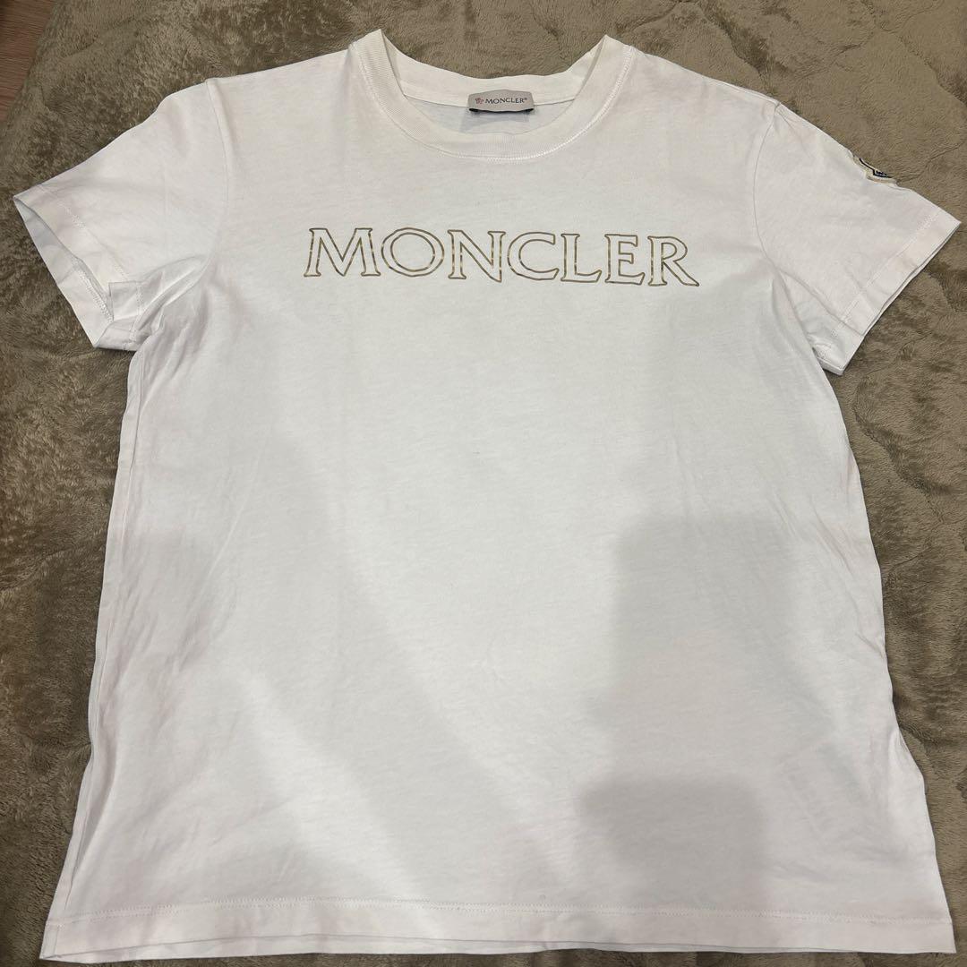 MONCLER ホワイト ロゴ Tシャツ