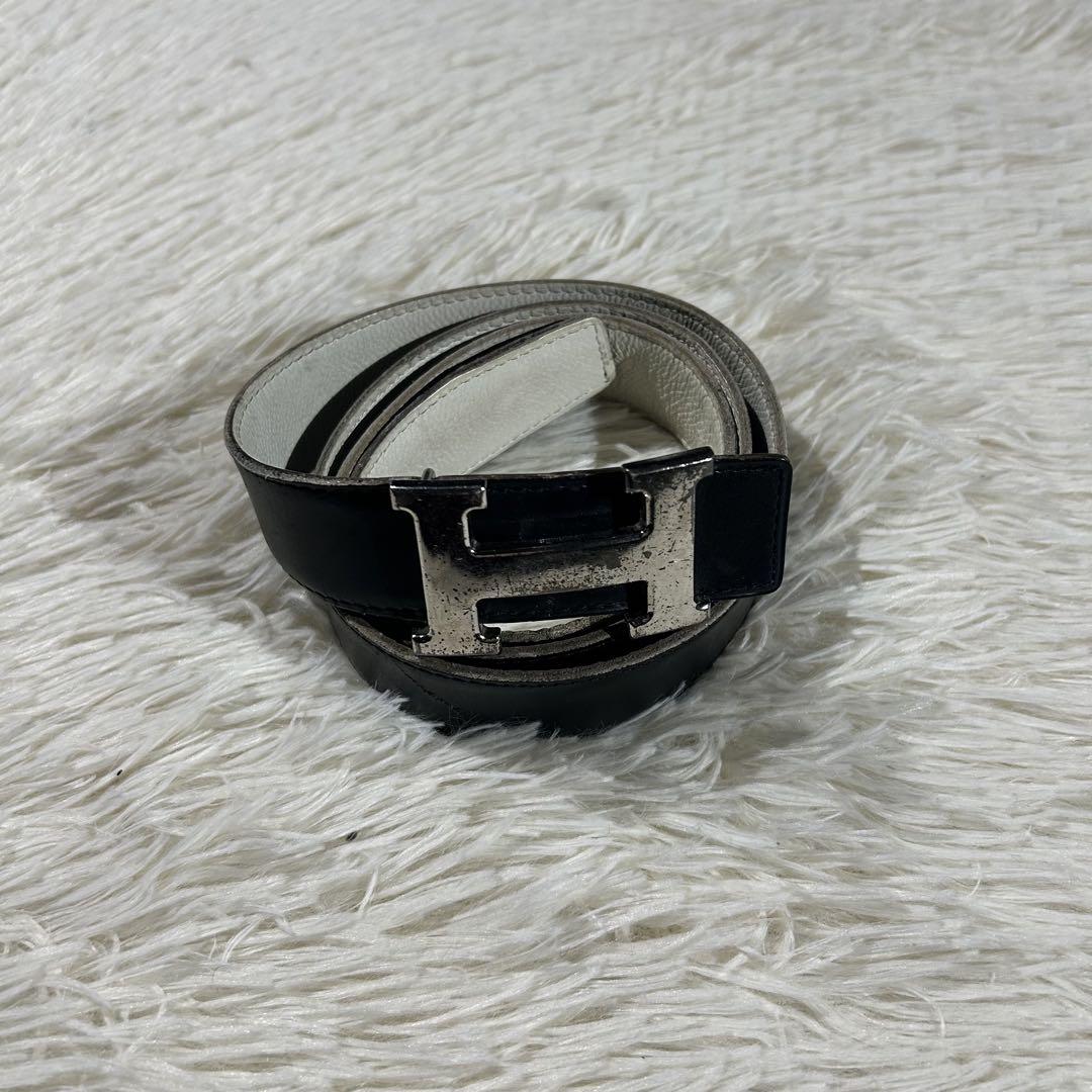 HERMES シルバーバッグルレザーベルト コンスタンス Hベルト 95 HERMES シルバーバッグルレザーベルト コンスタンス Hベルト 95