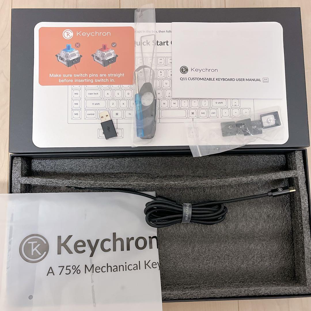 【おまけ付き】Keychron Q11 US配列 赤軸 ＋専用ケースセット おまけ付き】Keychron Q11 US配列 赤軸 ＋専用ケースセット