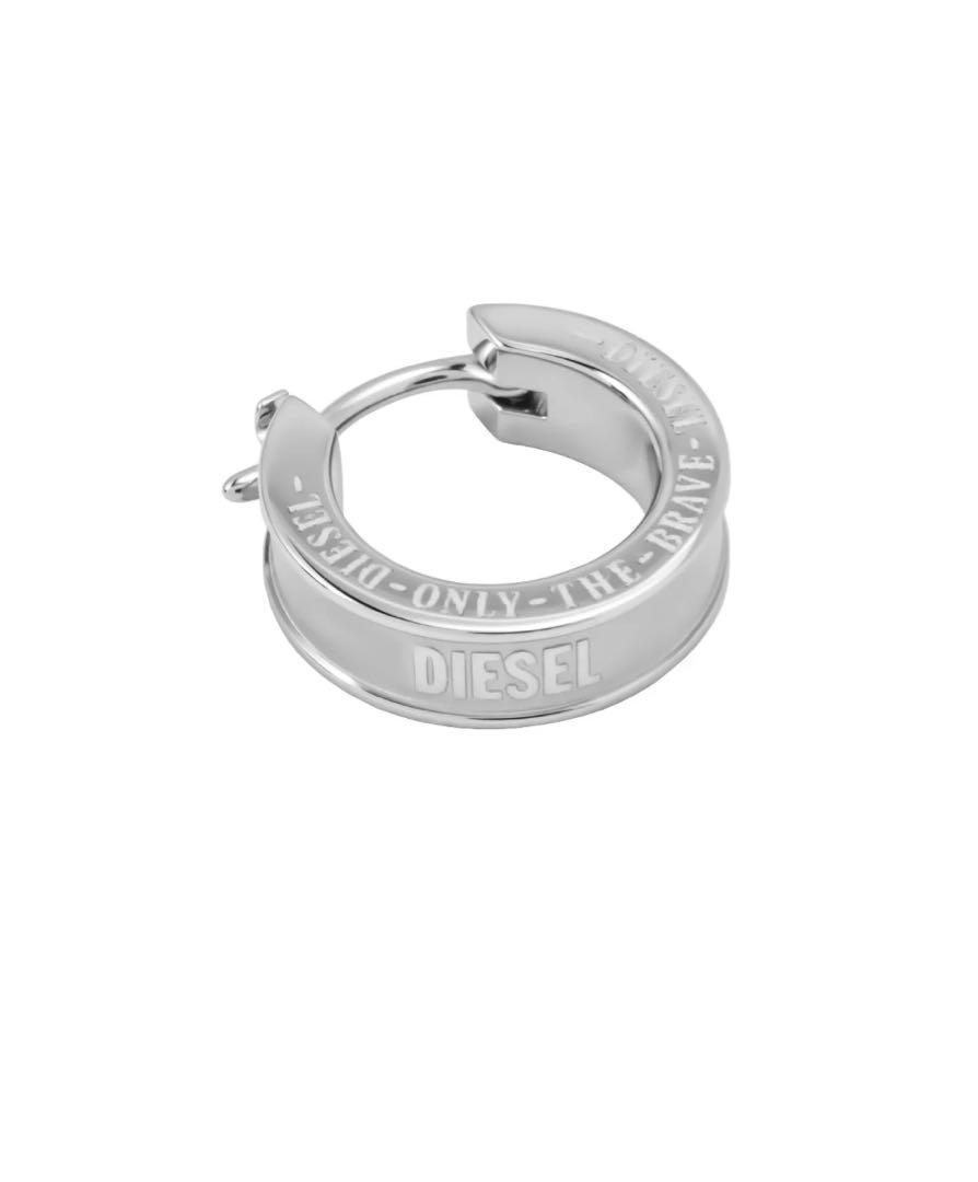 DIESEL シルバーフープピアス ONLY THE BRAVE
