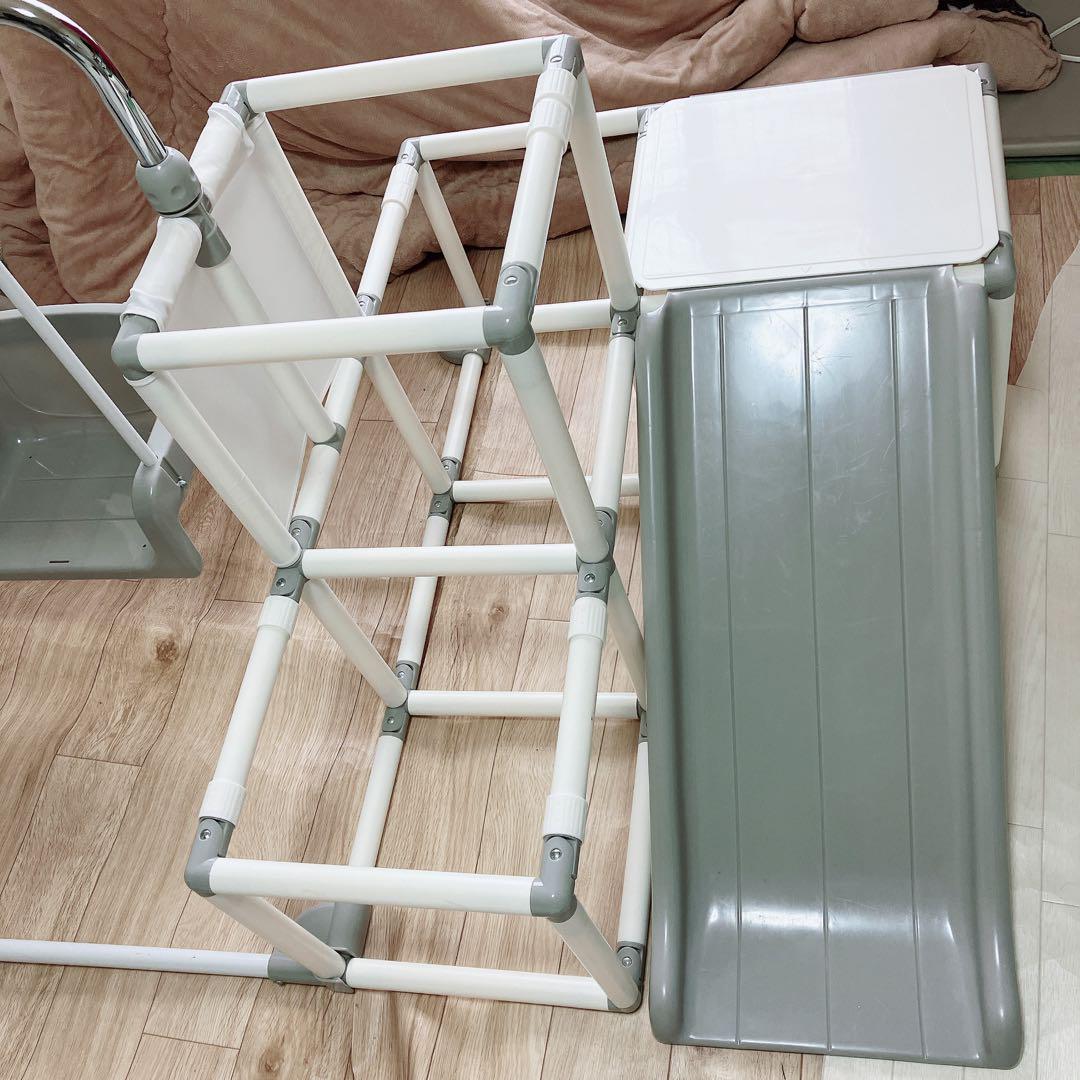 わんぱくジム　ジャングルジム　ブランコ　白　グレー　折りたたみ　ヤトミ　鉄棒