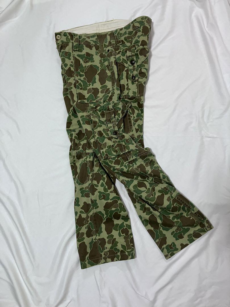 迷彩　軍物　アーミー　カーゴパンツ　緑　カーキ　葉