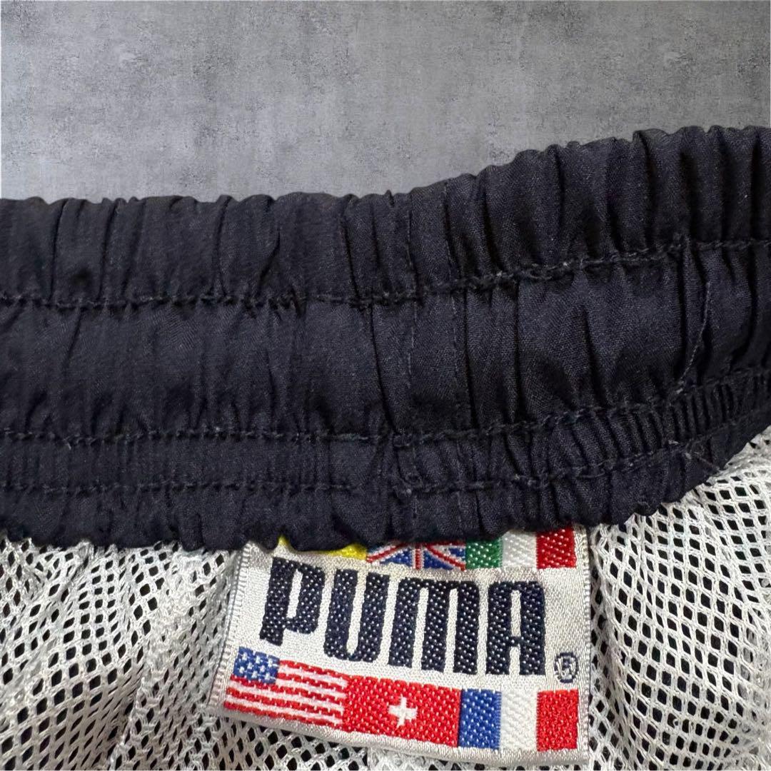 K88】90s PUMAプーマナイロンセットアップ刺繍ネイビー×レッド