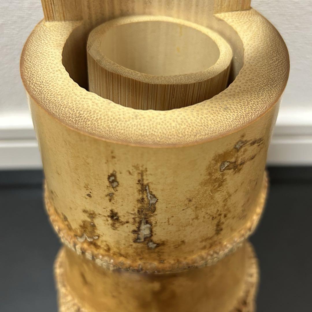 竹一重切花入 茶道具懐石茶箱鵬雲斎坐忘斎淡々斎即中斎
