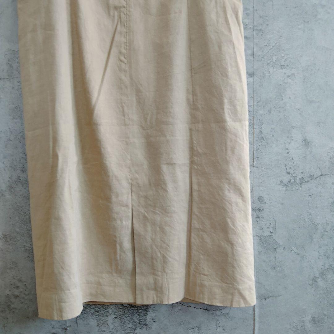 超美品　イネド　INED　麻混　ロング　ワンピース　ノースリーブ　ベージュ