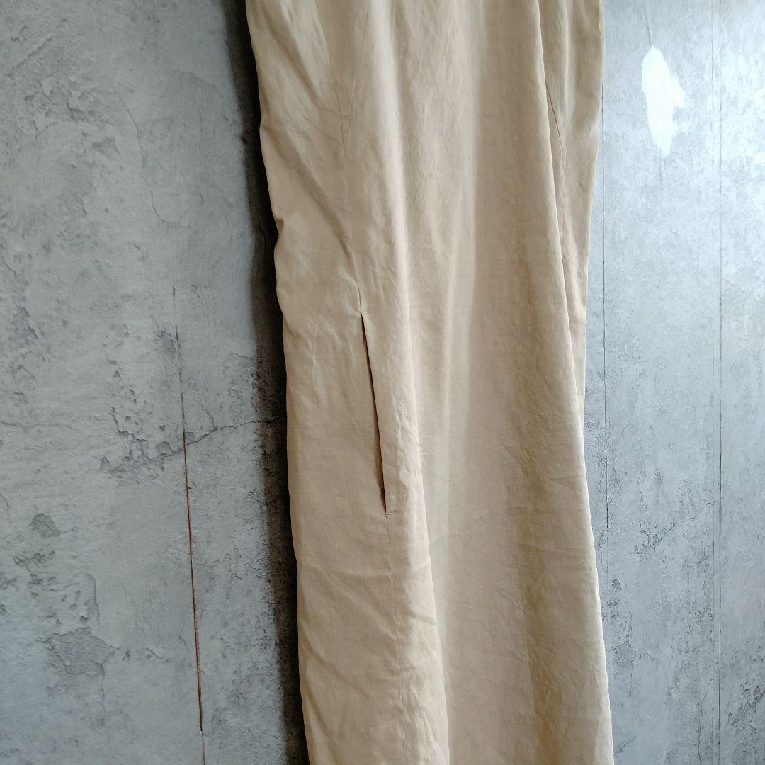 超美品　イネド　INED　麻混　ロング　ワンピース　ノースリーブ　ベージュ