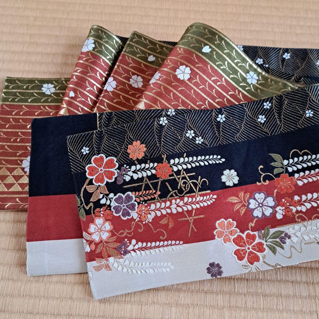 美しい花柄刺繍 半幅帯