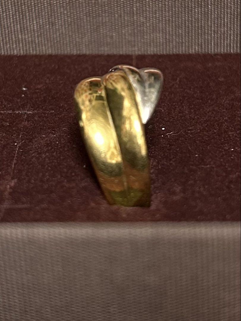 18K ゴールドコンビ　ツイストデザイン リング