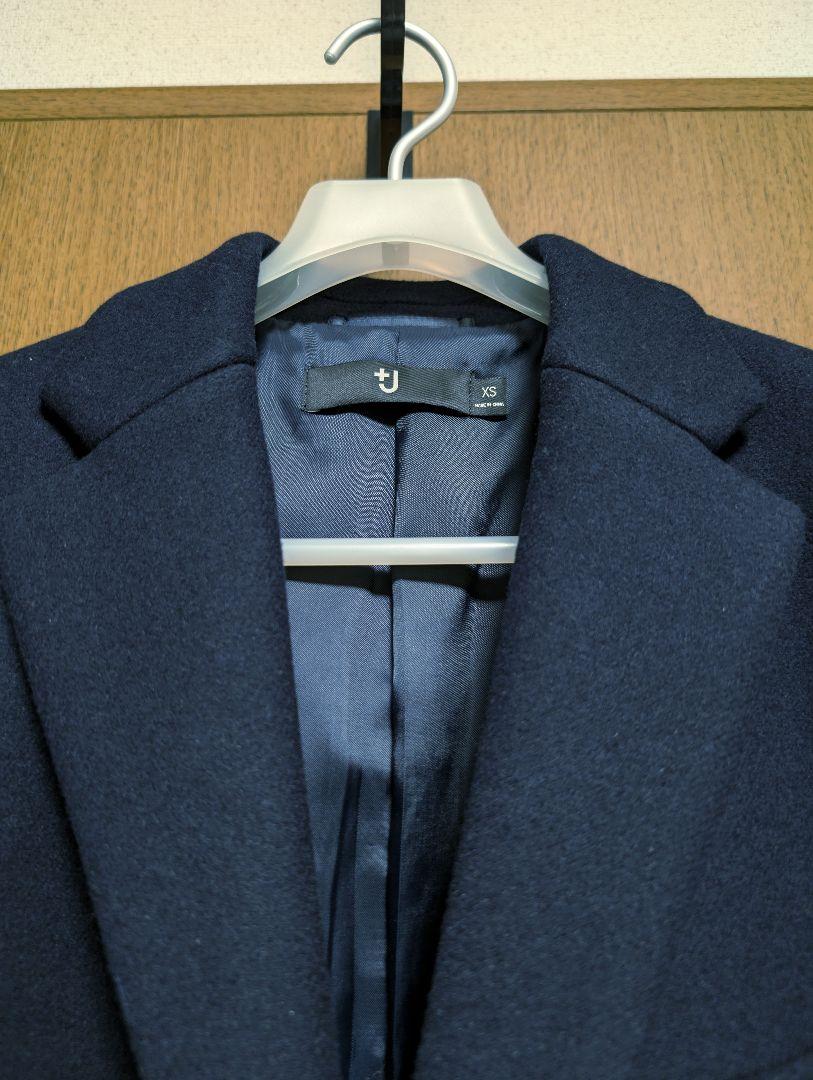 極美品　UNIQLO +J　チェスターコート　ネイビー　XS