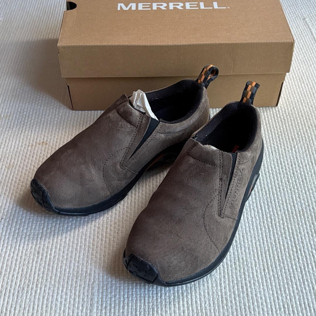 【極美品】25.0cm 幅広 3E メレル ジャングルモック ガンスモーク