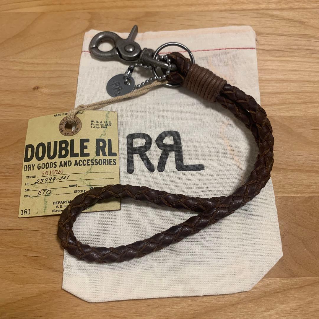 DOUBLE RL レザー 編込み キーホルダー キーリング