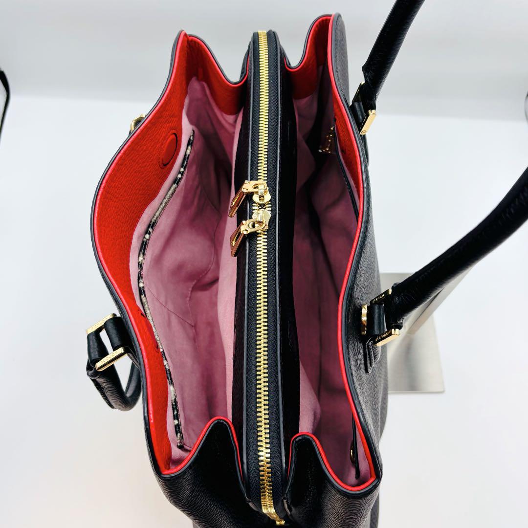 【極美品】ココセリュックスゴールド トートバッグ 肩掛け レザー 2way 黒