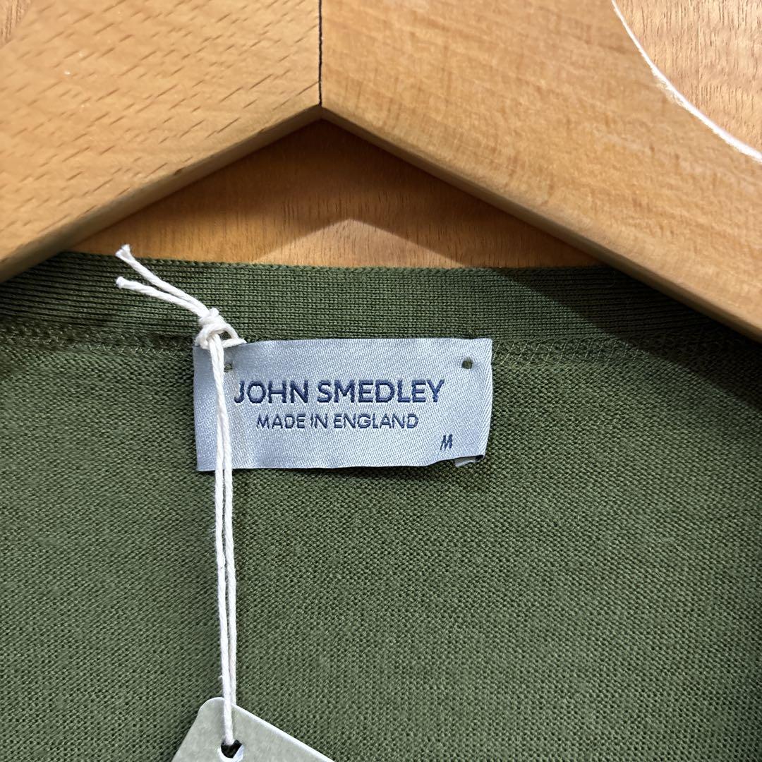 JOHN SMEDLEY オリーブグリーン カーディガン M
