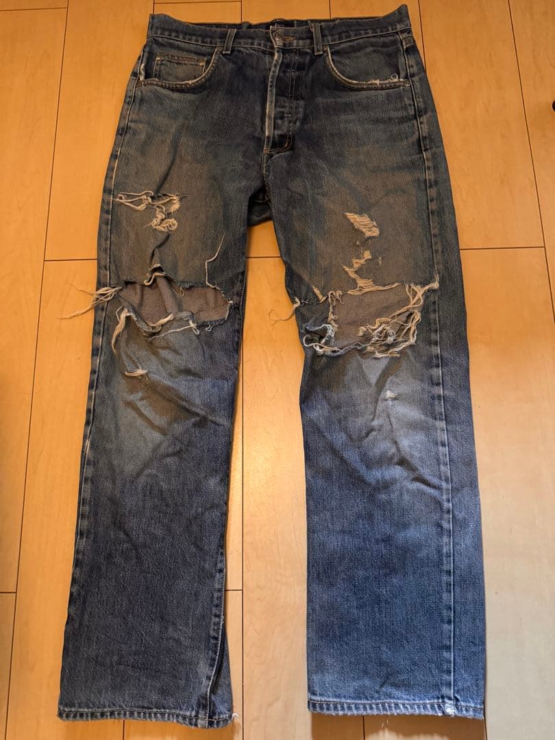 90s 00s USA NOLD STUSSY ダメージデニムジーンズ W32